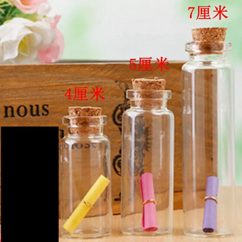 

Cork Wood Mini Glass Bottles 30PCS Wood Stopper Small Bottle Vial Jars Pendants Craftwork Drift Bottle Storage Craft