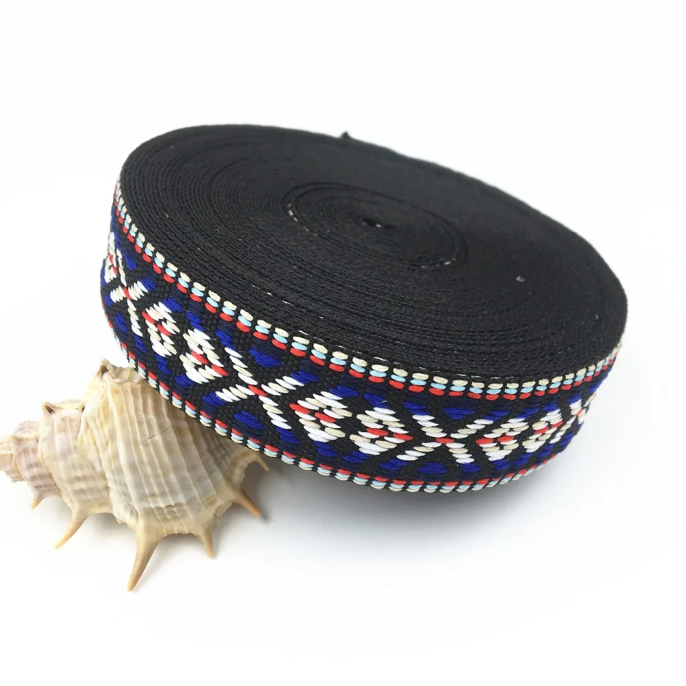 

10Yards 24mm 1" Woven Jacquard Ribbon Sewing Hat Curtain Clothing Decor Party Accessory Pattern Letter Crossing Ribbon