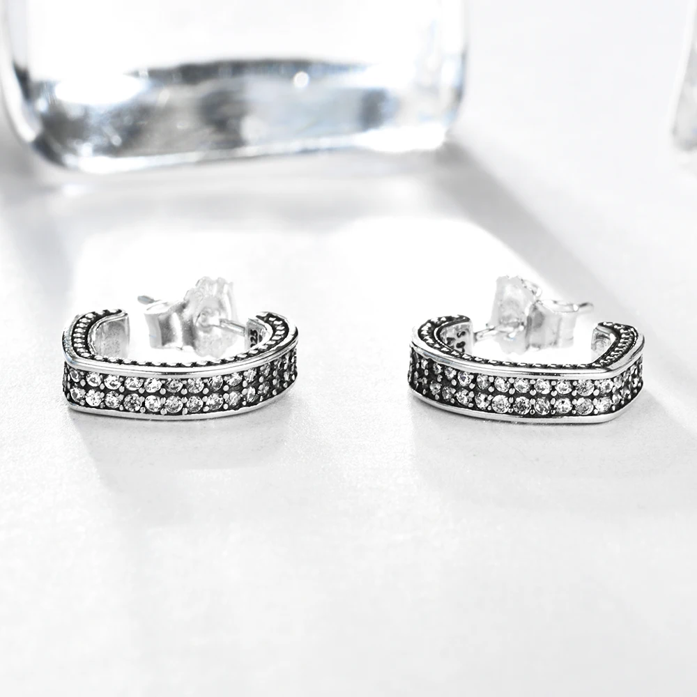 LZESHINE натуральная 925 пробы СЕРДЦЕ серебряные серьги для Для женщин Jewelry Серьги