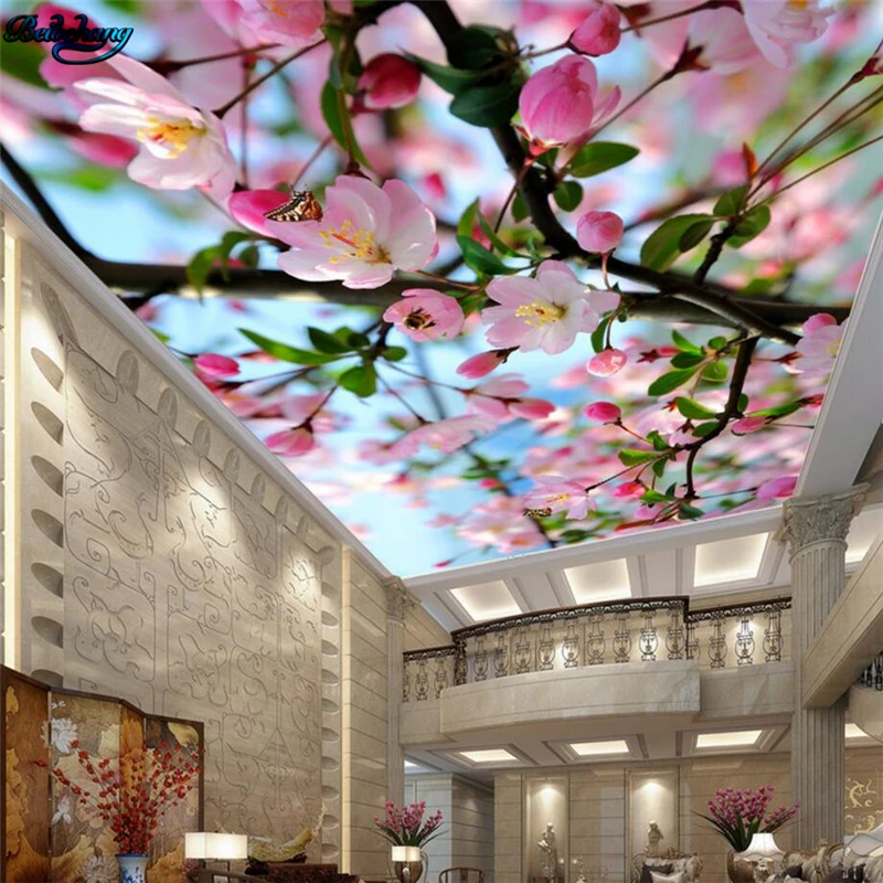 

beibehang Large Custom Wallpapers HD Aesthetic Flower Hops Ceiling Zenith Mural Decorative