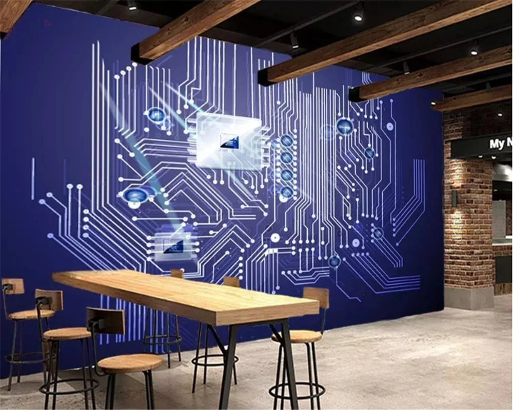 

beibehang Custom classic wallpaper 3D stereo modern technology circuit board tooling background wall papers home decor behang