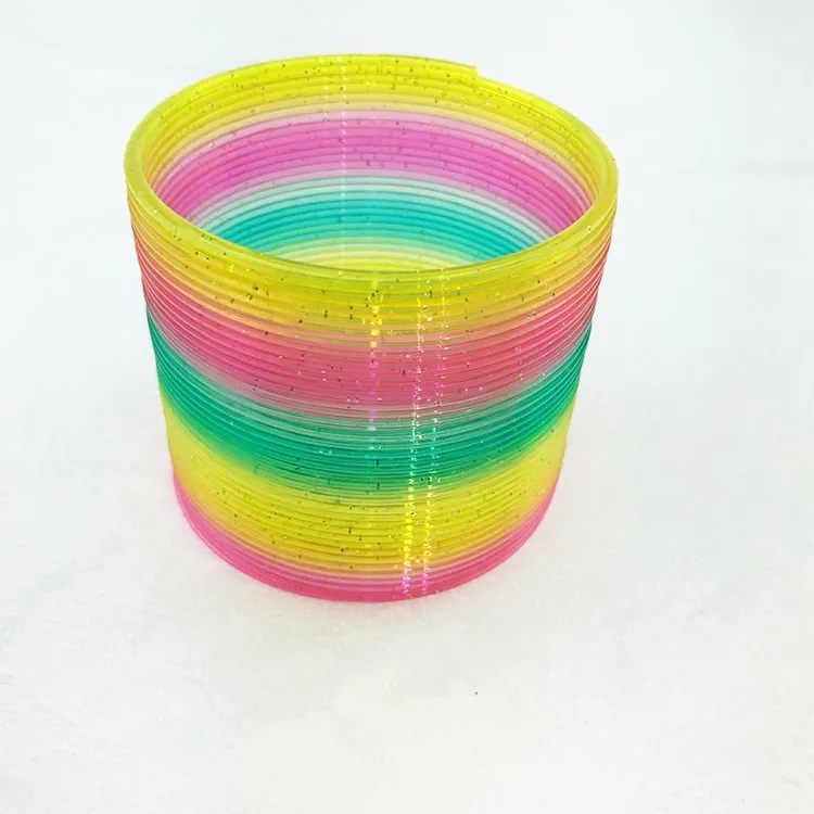 7.5cm rainbow 2 Горячая смешная проекция Радужный круг пластиковая пружинная катушка для детей креативное развитие развивающие игрушки Детский подарок - Цвет: 7.5cm rainbow 2