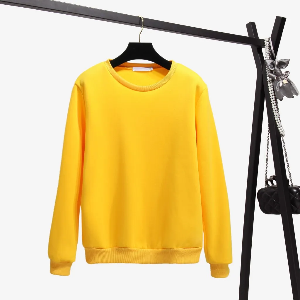 ZQLZ Pullovers O-neck Cotton Hoodies Women 2018 New Loose Solid Color Long Sleeve Hoodie Mujer Casual Sweatshirt Femme | Женская одежда