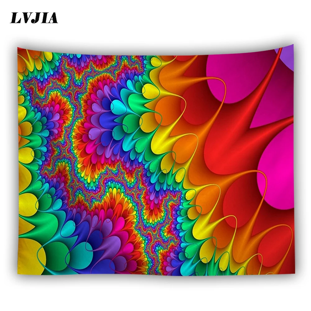 Богемный настенный гобелен подвесной Большой Домик в виде грибов Сказочная