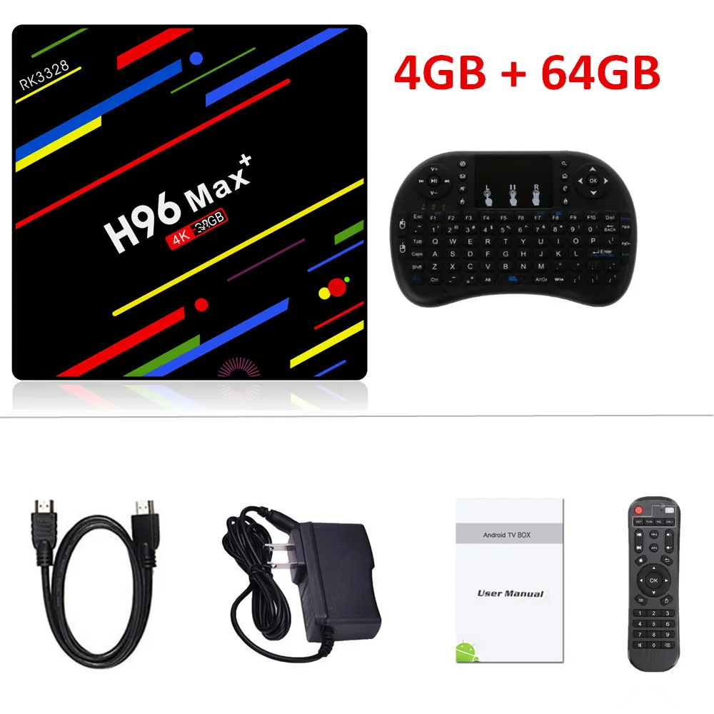 4G 64G I8 H96 MAX Plus ТВ приставка Android 9,0 4 Гб ОЗУ 32 Гб 64 Гб ПЗУ RK3328 телеприставка 5G Wifi 4K смарт медиаплеер pro PK X96 RK3318 HK1 - Цвет: 4G 64G I8