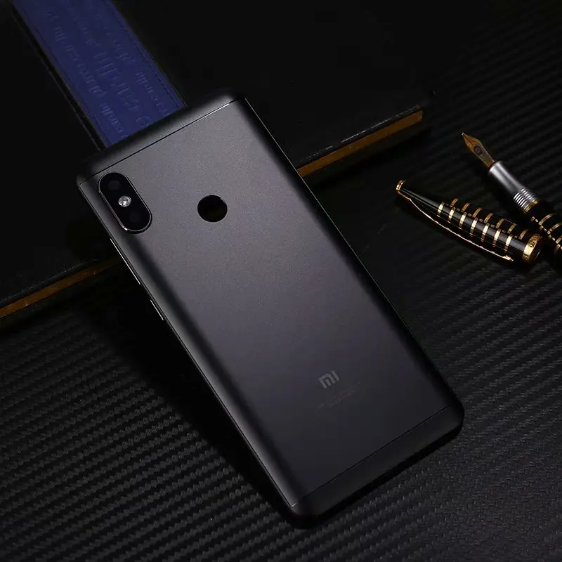Черный Корпус для Xiaomi Redmi Note 5 Pro Note5 Металлическая задняя крышка с кнопками для объектива слот для sim-карты и датчик отпечатков пальцев - Цвет: Черный