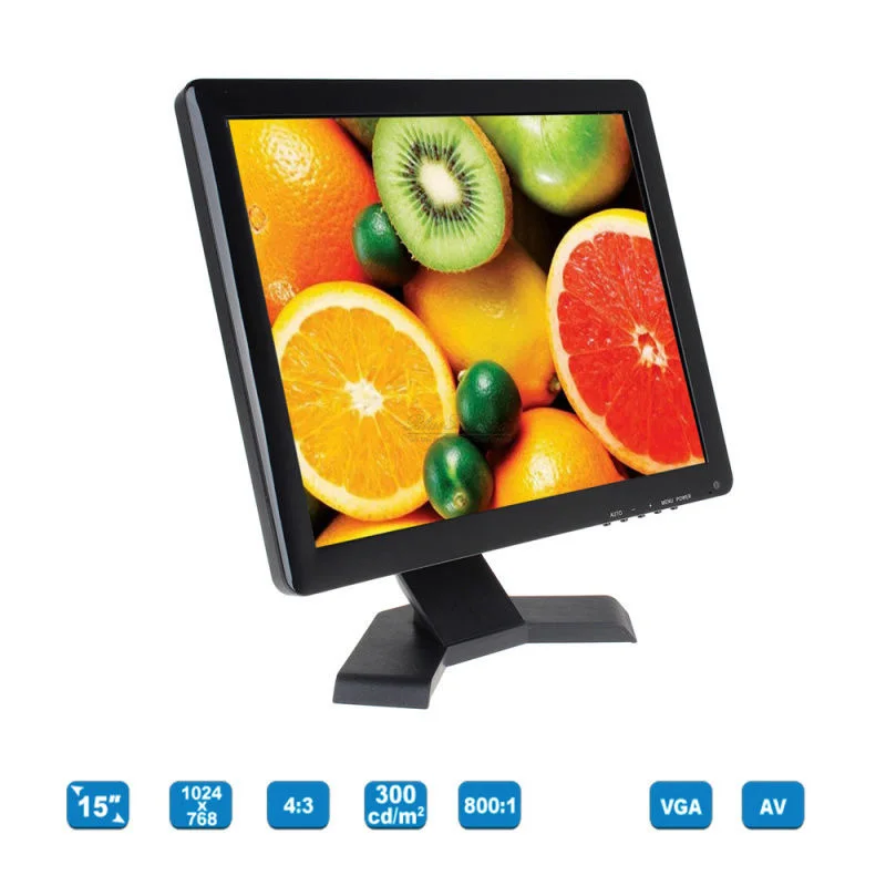 Eyoyo 15 &quotTFT ЖК дисплей HD 1024*768 Аудио Видео монитор VGA AV BNC для видеонаблюдения DVD PC