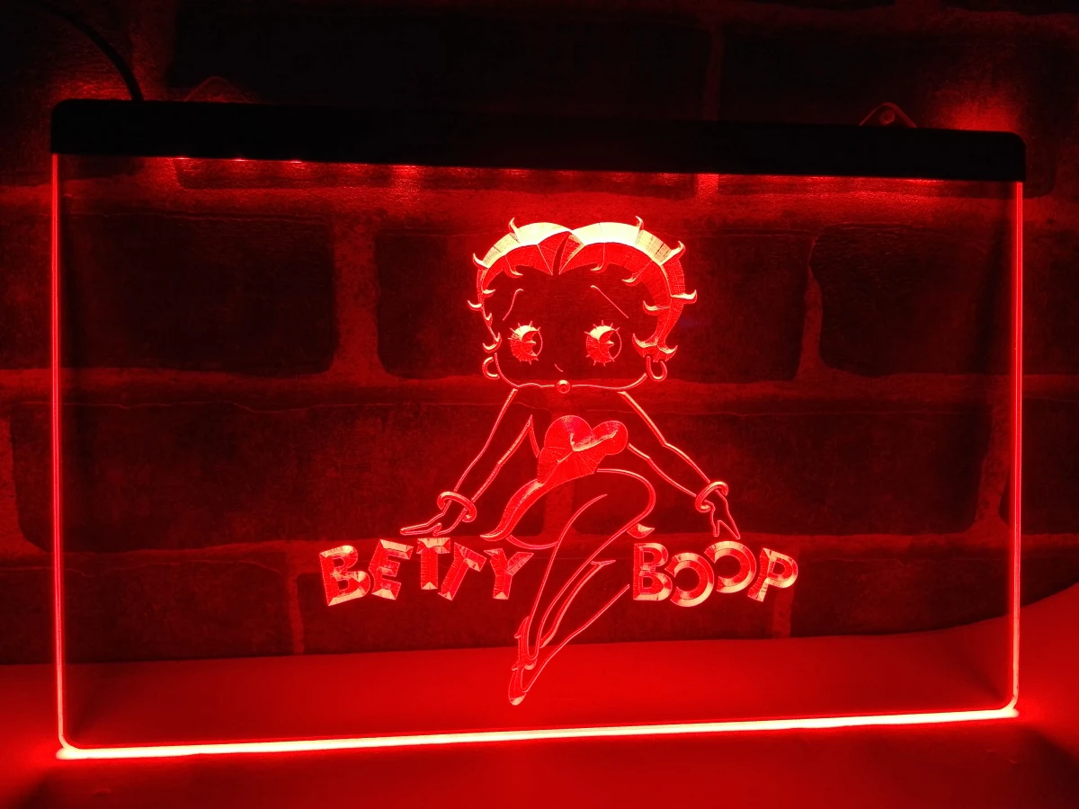 LC197 Betty Boop светодиодный неоновый светильник знак для домашнего декора|Таблички и