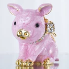 H  D ручной работы оловянный прекрасный поросенок Безделушка на петлях держатель ювелирных изделий на петлях фигурки животных для домашнего декора коллекционный подарок (розовый)