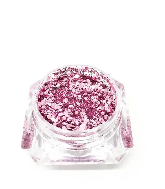 

3jar/set Rose Pink Nail Glitter Powder Sequins 0.2mm 1mm 0.2+1mm Mixed Paillette Hexagon 3D Nail Glitter Dust Decorations 5g