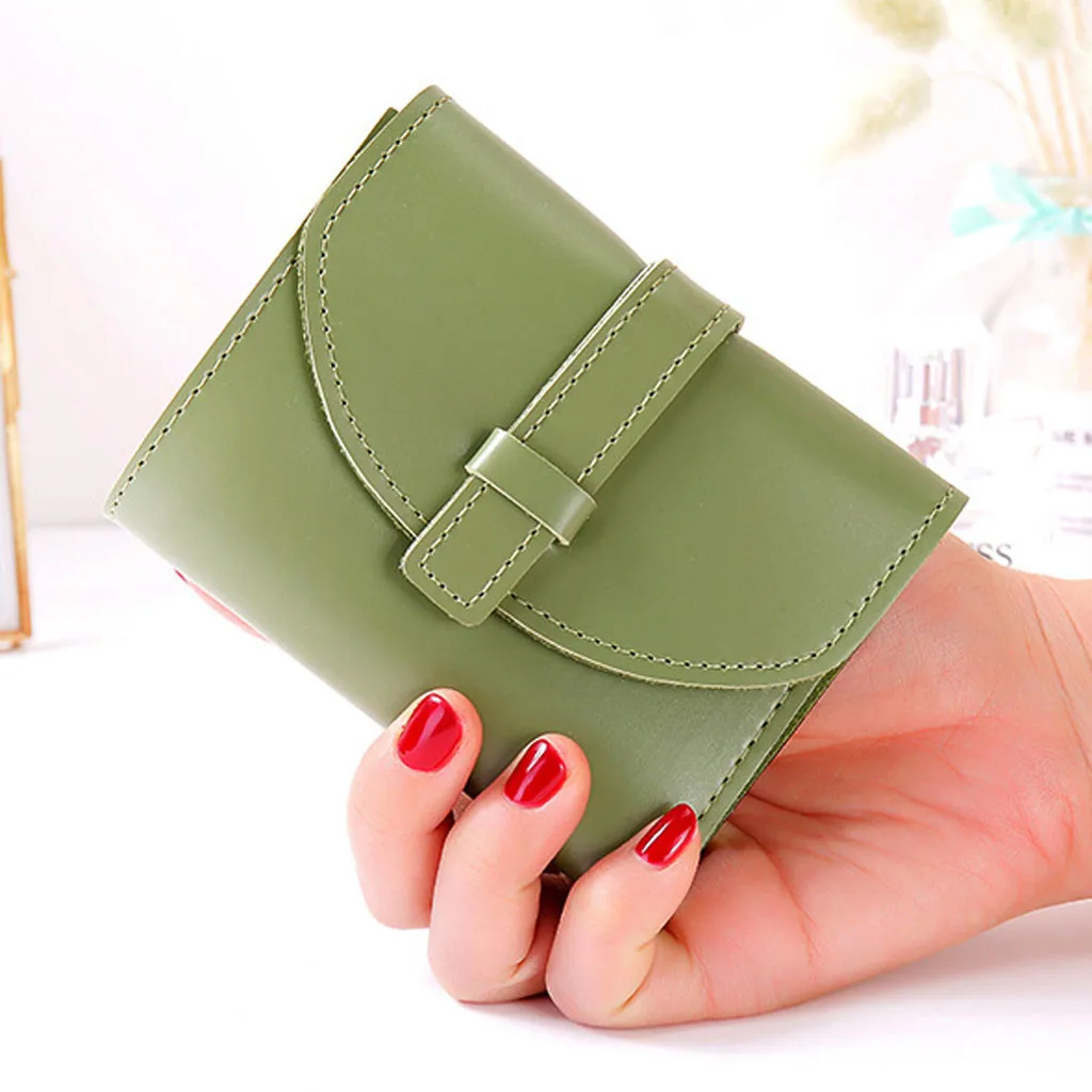 Green Aelicy, новые женские яркие цвета, простые клатчи, кошелек, бумажник ручной работы, дизайнерские Pu кожаные держатели для карт, модный кошелек высокого качества - Цвет: Green