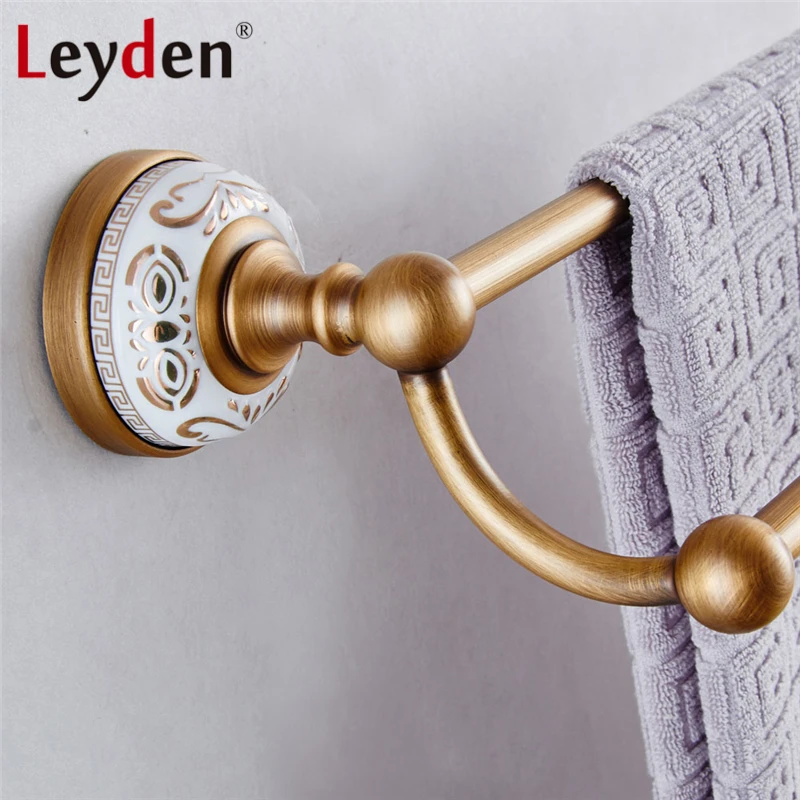 Двойная вешалка для полотенец Leyden античная латунь/ORB настенное крепление