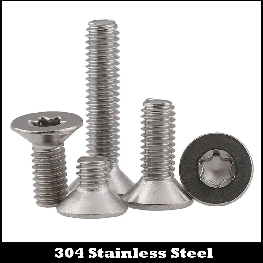 M2*4 M2x4 M2*5 M2x5 M2*6 M2x6 M2*8 M2x8 304 Stainless Steel Torx Six Lobe Countersunk Flat CSK Head Machine Security Screw | Обустройство