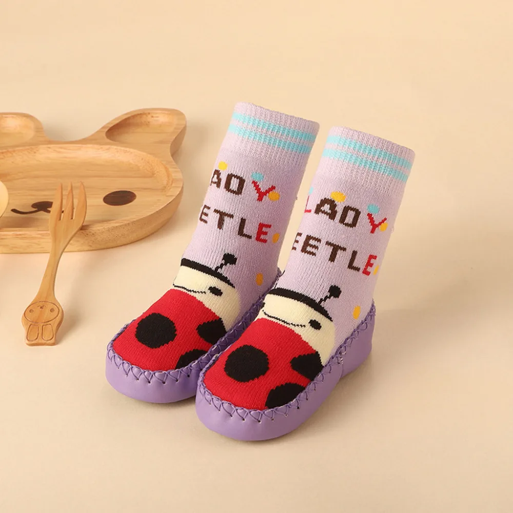 Kids Toddler baby socks Cotton cute Meias Unisex newborn Cartoon 1 Pair Moccasins Non Slip Indoor Slippers Socks Anti-slip k0304 | Детская