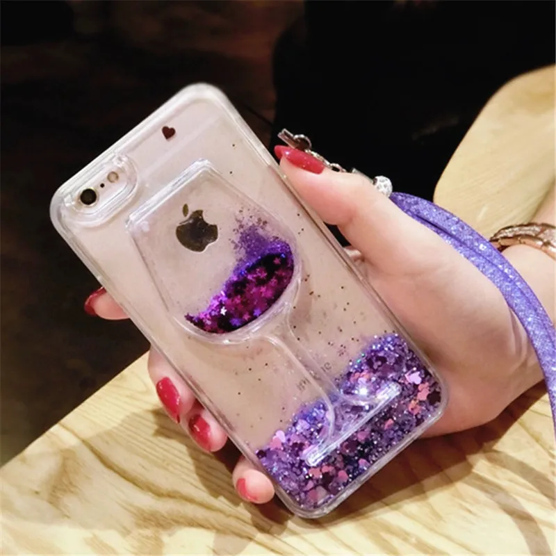 1 шт. чехол для телефона из ТПУ с переливающимися сердечками жидкими звездочками