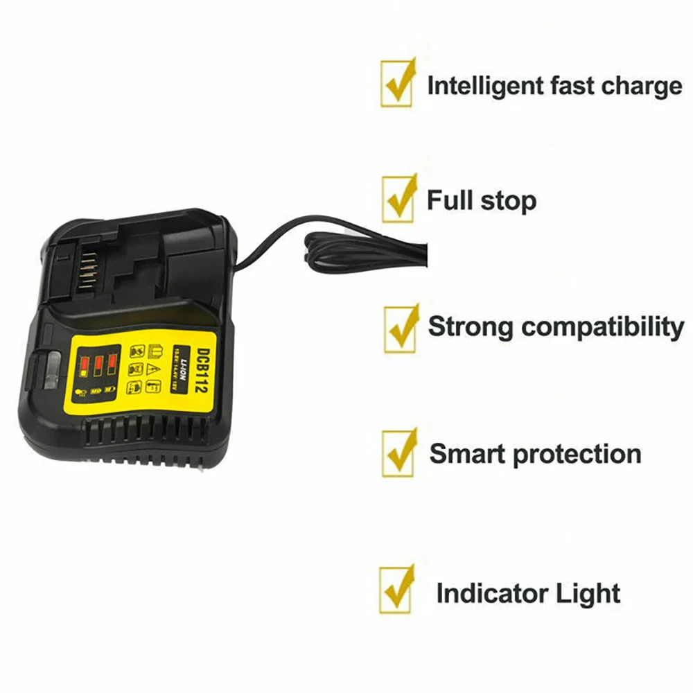 Интеллектуальная Быстрая зарядка Powstro для Dewalt 10,8-18 V XR Li-Ion DCB112 быстрая мульти Зарядка Замена быстрое зарядное устройство