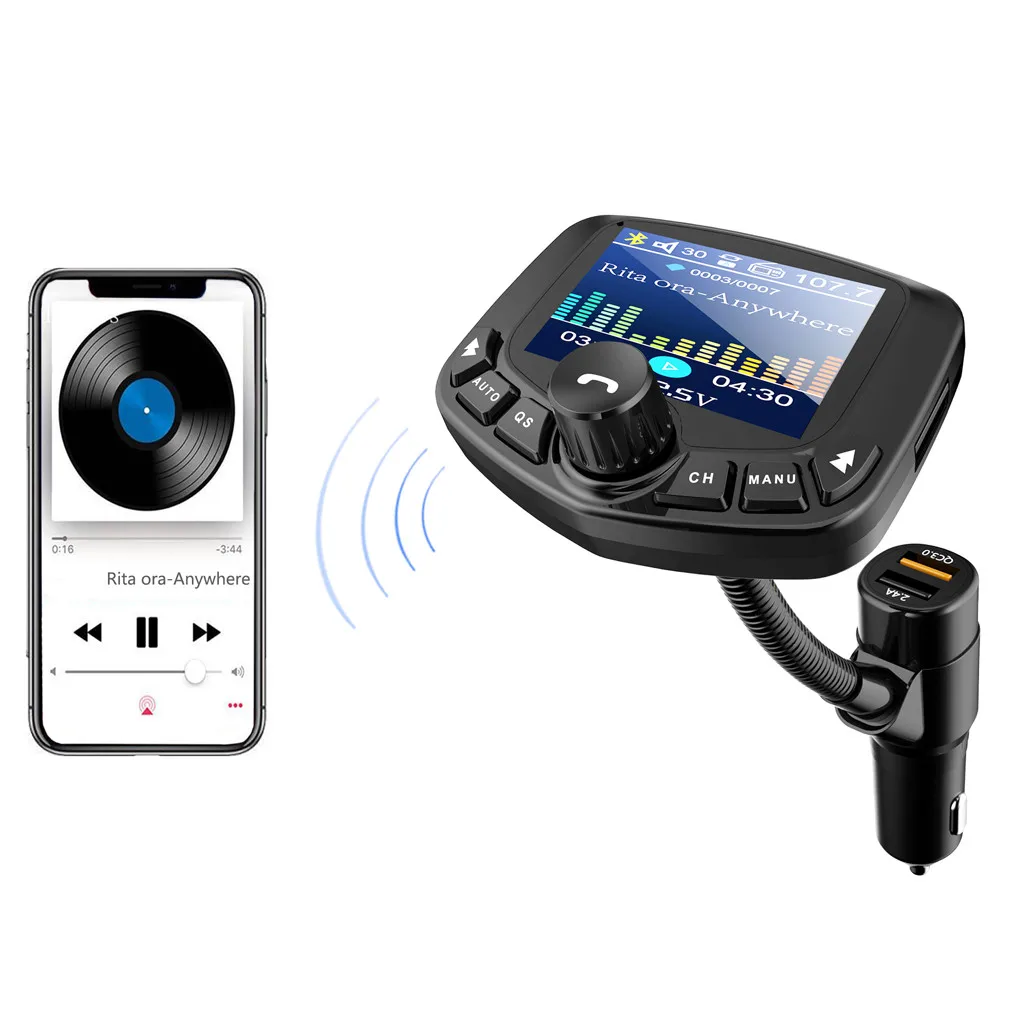 Автомобильный Зарядное устройство Bluetooth FM передатчик модулятор адаптер 3 Порты и