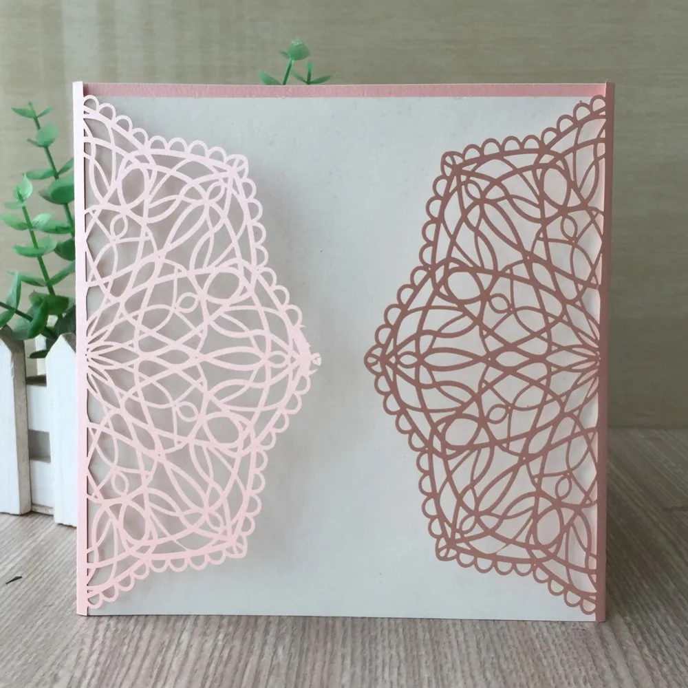 

20Pcs/Lot Noble Elegant Laser Cut Flower Pearl Paper Card For Wedding Birthday Blessing Greeting Grand Event