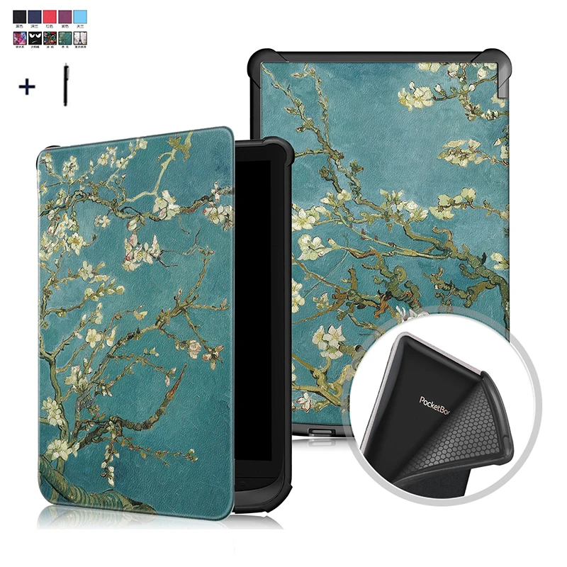 Универсальный чехол книжка для Amazon PocketBook Touch Lux 4/627 616 632 с принтом Wake Sleep кожаные