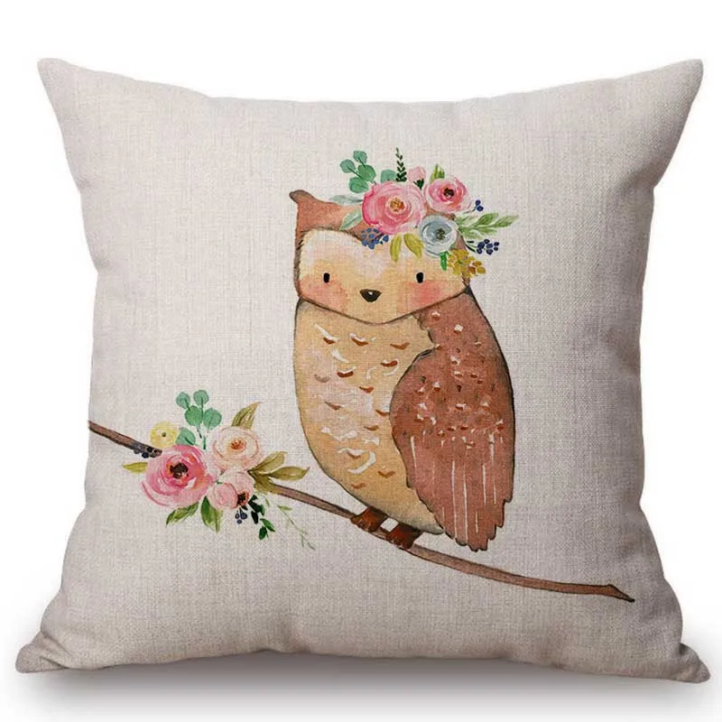 Симпатичные цветы мультфильм лиса медведь Сова олень украшение для комнаты