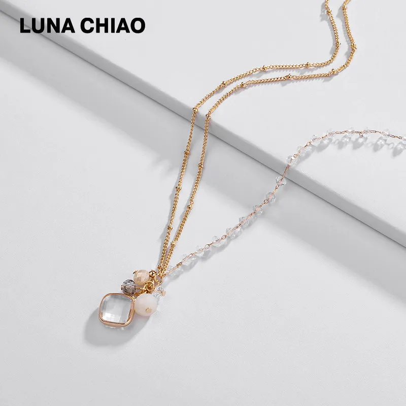 LUNA Чао Модные украшения кластера камень кулон Цепочки и ожерелья Для женщин
