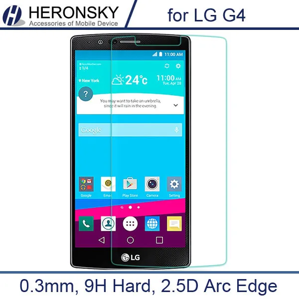 0.3mm Tempered Glass for LG G4 0.2mm Round Border 2.5d 9H Hard High Transparent Screen Protector with Clean Tools