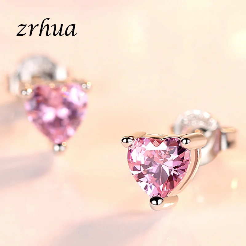 

Серьги-гвоздики женские из серебра 925 пробы с фианитами
