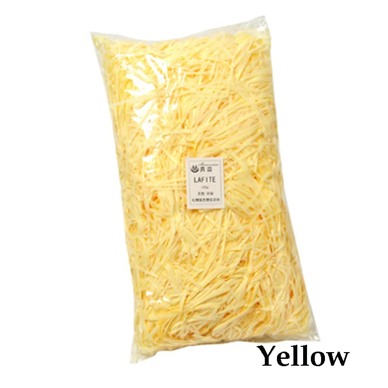 100g yellow 100 г красочные измельченные Crinkle бумага наполнитель подарочной коробки ремесло вечерние Ремесло бумажные украшения практичные коробки для конфет DIY упаковка - Цвет: 100g yellow
