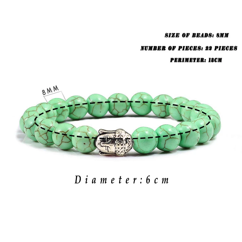 Мужской браслет из натурального камня с подвеской сплава Будды бусы ручной
