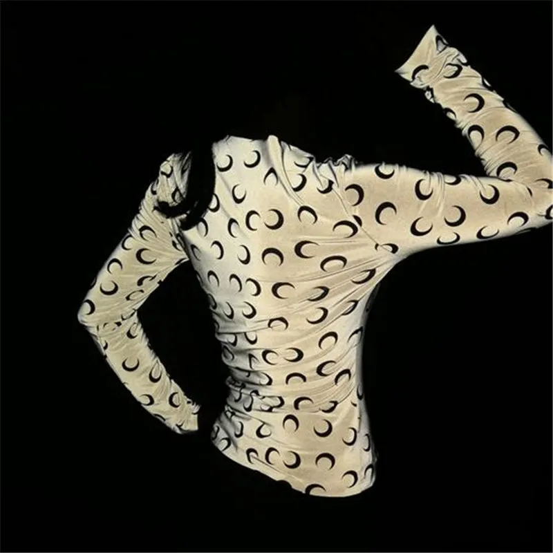 Женская футболка светоотражающая женская одежда 2019 с длинными рукавами и