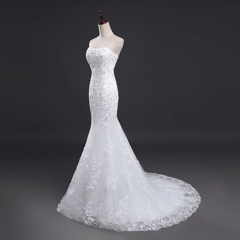Fansmile настоящая фотография Vestidos de Novia винтажное кружевное свадебное платье русалки размера плюс свадебные платья Robe de Mariage FSM-385M