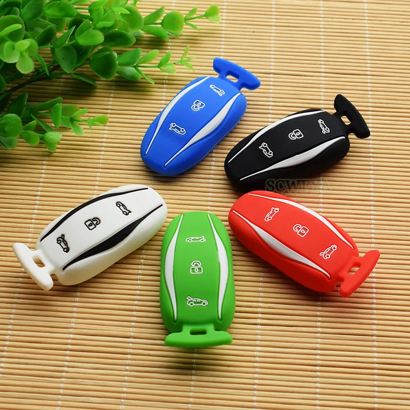 Силиконовый чехол для ключа от автомобиля защитный Tesla Model S X держатель без