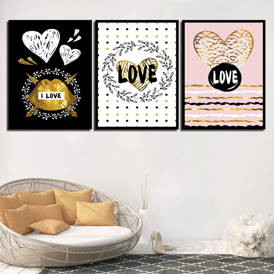 

Modern Cartoon Love Pattern Fashion Home Decoration Painting Nordic Simple Space Wall Art For Living Room Poster Canvas Unframed