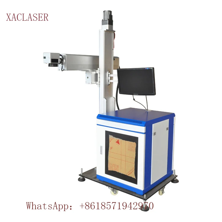 

high quality high speed online flying 20w 30w 50w packaging online laser marking machine for sale