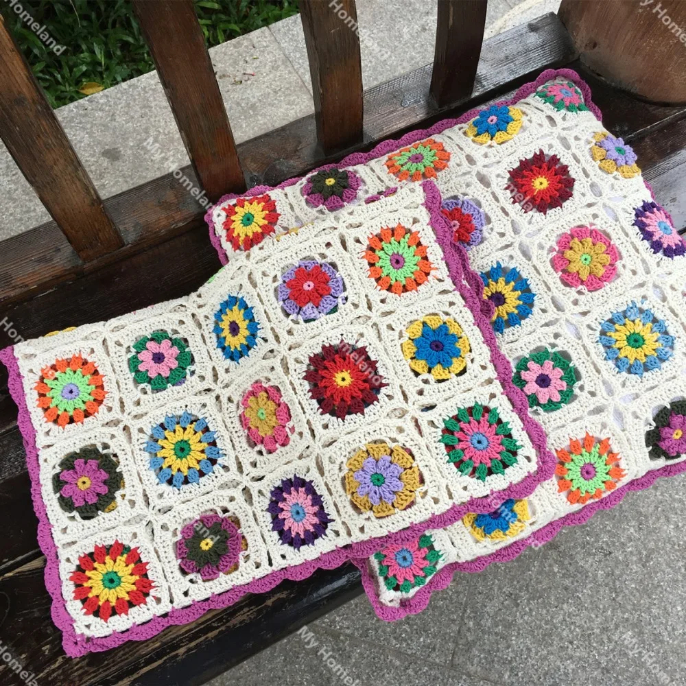 Чехол для подушки ручной работы из 100% хлопка 40 см разноцветный чехол в
