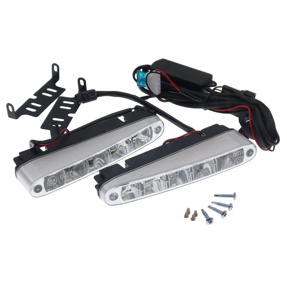 Eonstime 2 шт. универсальные супер яркие Автомобильные дневные ходовые огни 5LED DRL Дневной свет белый 12 В/24 В DC Фара 10 Вт Функция выключения E4