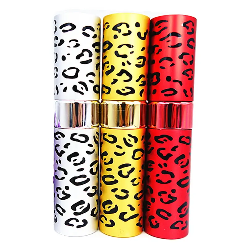 

5pcs/lot 15ml Leopard Aials Glass Atomizer Spray Cosmetic Bottle Aluminum Travel Refillable Parfum Bottle Empty Perfume Bottle