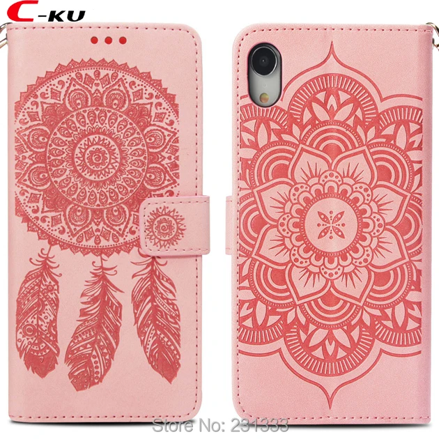 Кожаный чехол-кошелек C-ku Dream catcher на ремешке для Iphone X XS MAX XR 8 7 Plus 6 6S I6 чехол из ТПУ с