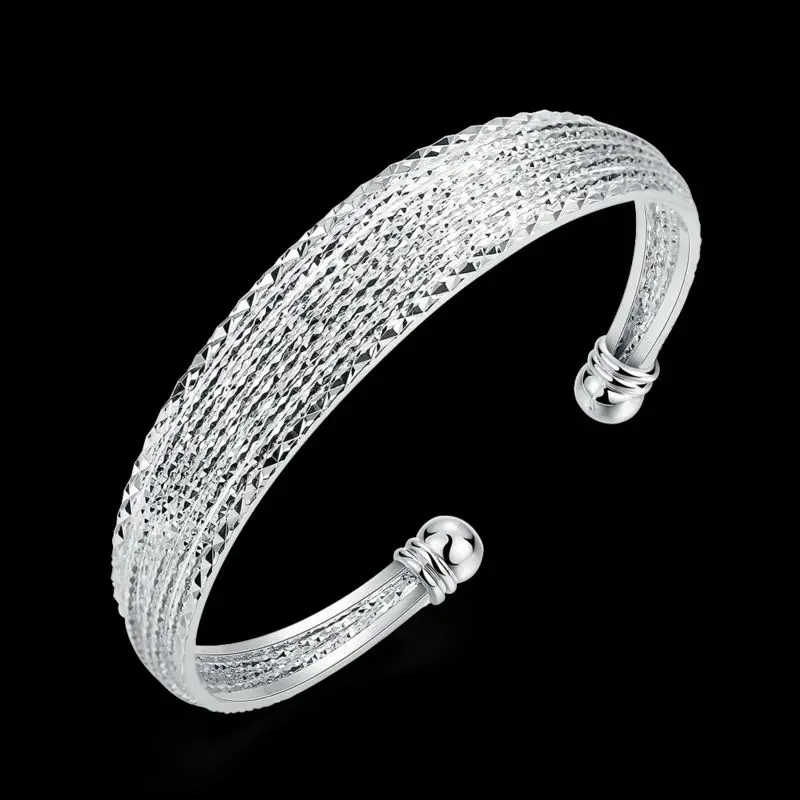 Retro and Luxury Plaited Wire Silver Open Cuff Bracelet Argent Femme Accessories For Women Bridal Factory Price Fine Jewelry | Украшения и