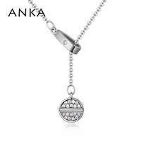 anka new arrival trendy micro zirconia necklace gold color round pave aaa zircon pendant for girls jewelry 25910