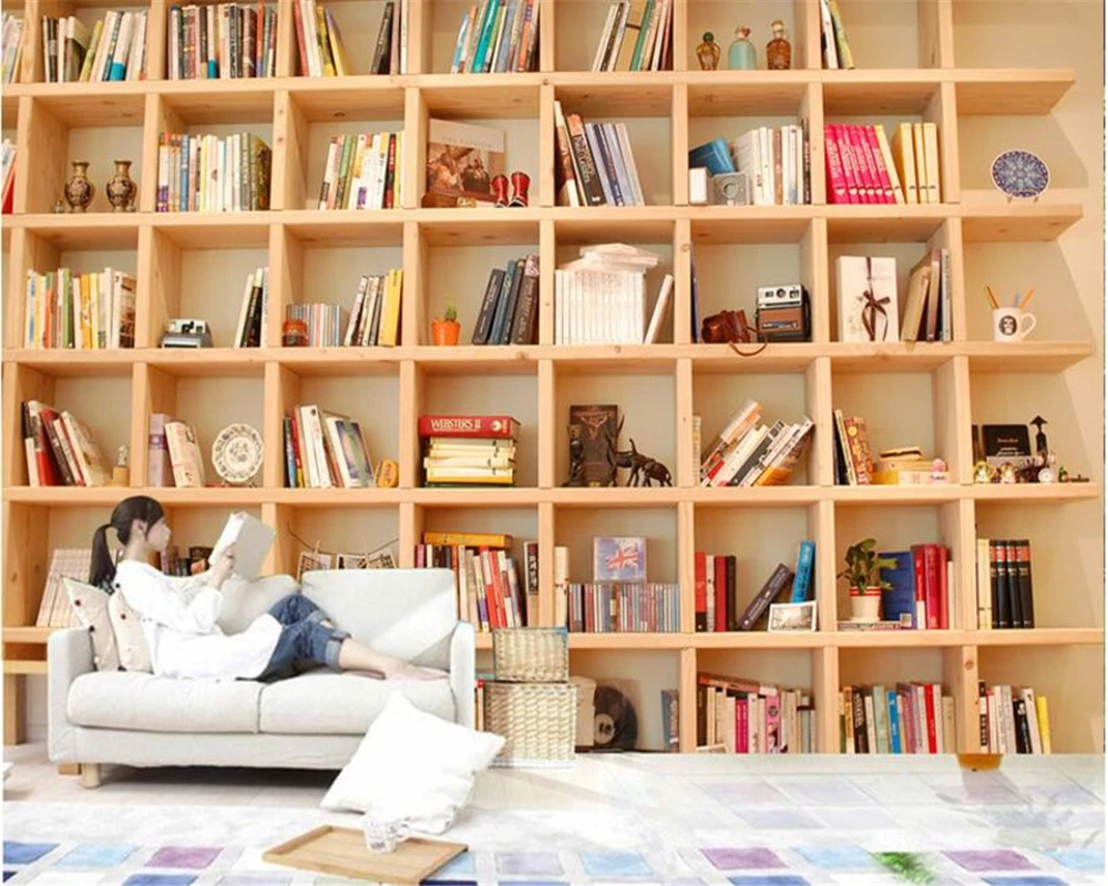 Beibehang настроить любой размер обои книга украшения книжный шкаф 3D фон декоративная живопись обои домашний декор