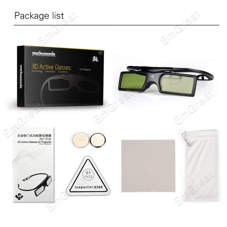 10 шт./лот Pergear G15 DLP 3D Active Shutter Glasses для проектора Samsung Sony Acer Dell Vivitek|glasses sunglass|glasses
