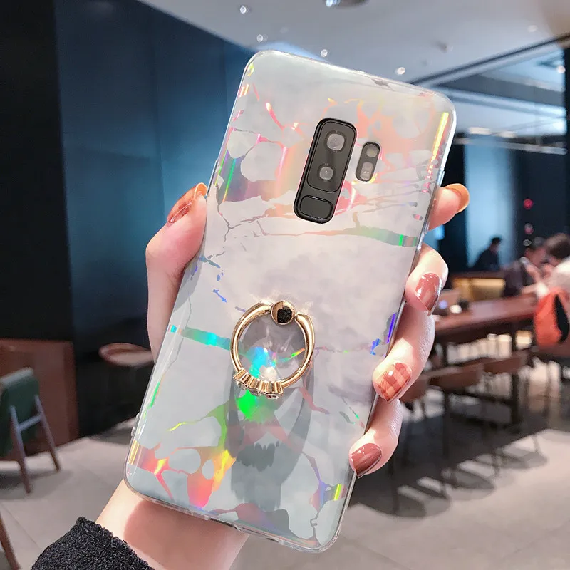 Лазерный чехол Ourpho для samsung S7 8 9 plus разноцветный мраморный 7Edge Note8 Note9 | Мобильные