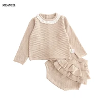 milancel spring new baby girls clothes cotton baby girls outfit ruffle tops and bloomer 2 pcs baby clothing set newborn clothes