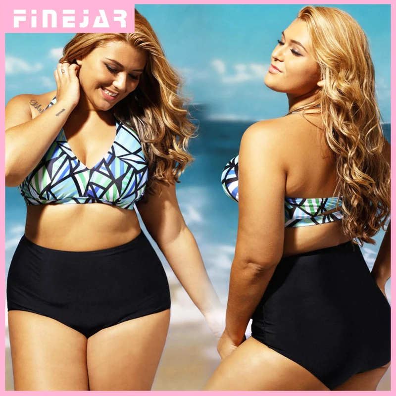 Женский слитный купальник с высокой талией и лямкой через шею без стального