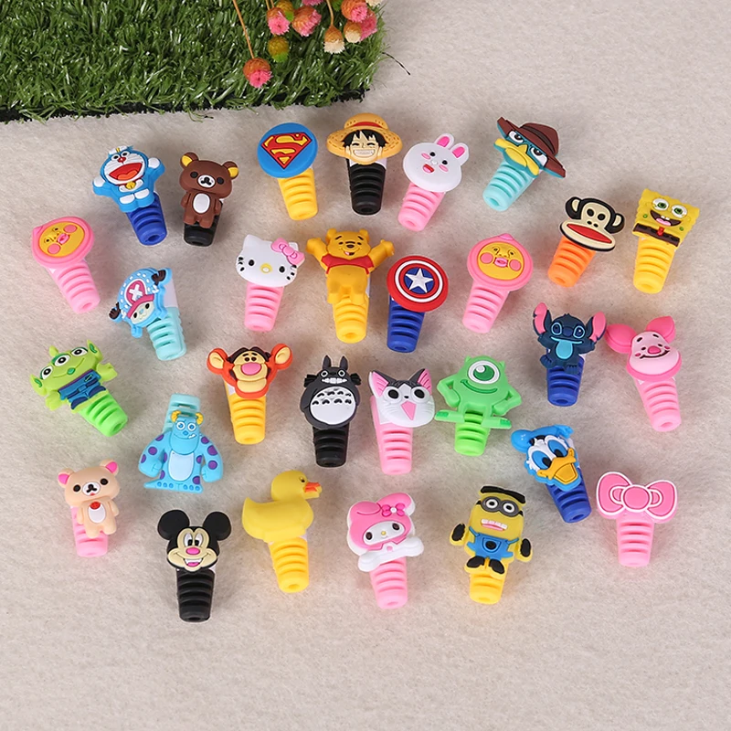 Универсальный защитный чехол для iPhone Android с мультяшным рисунком usb-кабель зарядки