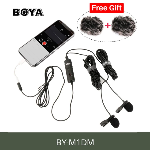 M1DM microphone BOYA BY-M1 Vlog Аудио Видео Запись микрофон для iPhone Android Mac нагрудный микрофон петличный микрофон для DSLR камеры видеокамеры - Цвет: M1DM microphone