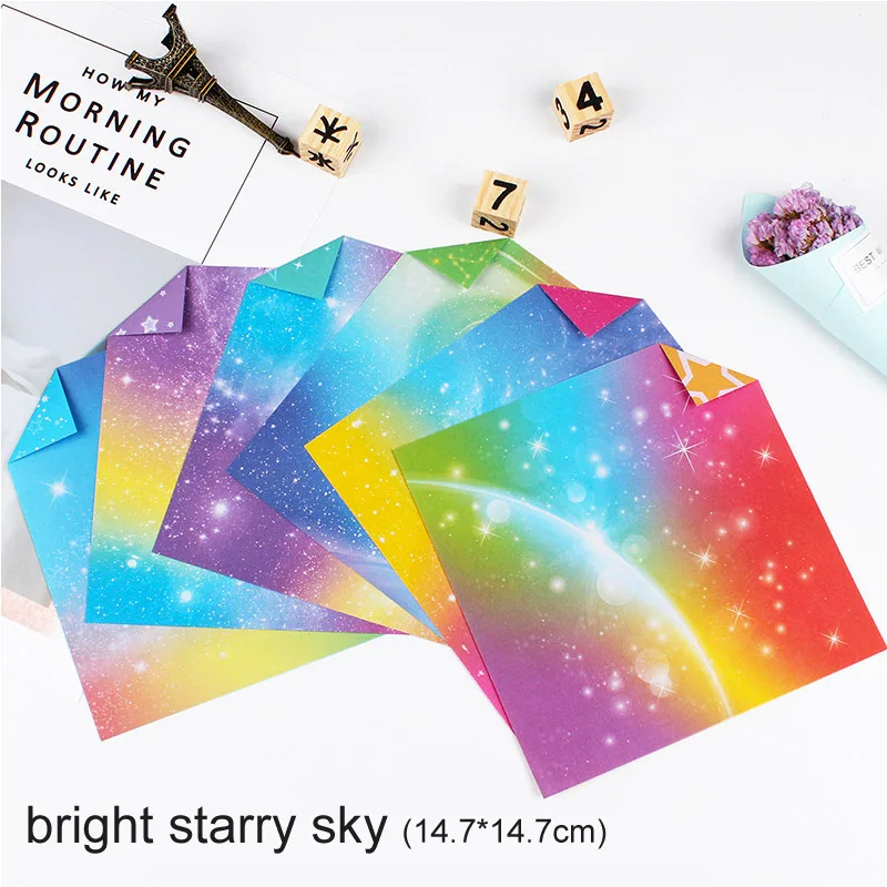 bright starry sky 60 шт бумага для рукоделия штампованная для скрапбукинга бумага ручной работы для влюбленных на день рождения оригами 147x147 мм двусторонняя печать крафт-бумага s - Цвет: bright starry sky