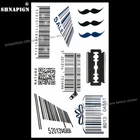 SHNAPIGN усы QR-код, временная татуировка, боди-арт, татуировка на руку, наклейка s 17*10 см, водостойкая стандартная безболезненная наклейка