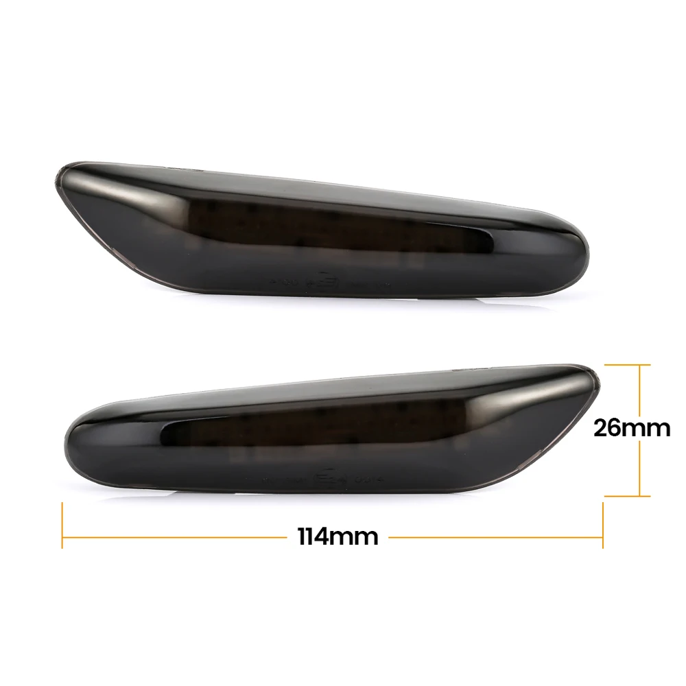 2PCS 16 LED Dynamic Flowing Light For BMW E90 E91 E92 E60 E87 E82 E46 Smoked Side Marker Turn Signal Indicator Car Lights 2021 | Автомобили